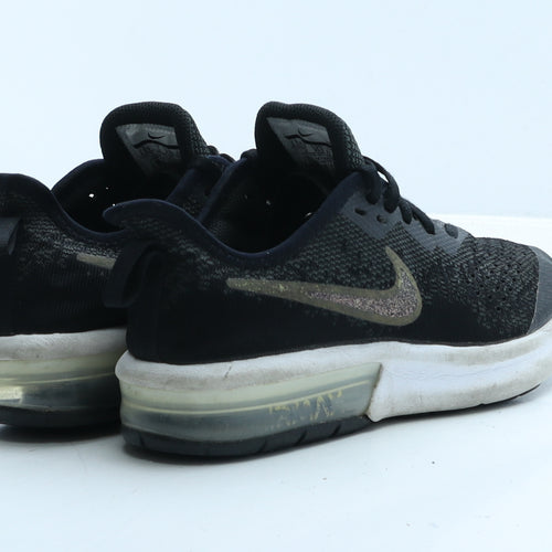 Nike Womens Black Geometric Fabric Trainer UK 3 35.5
