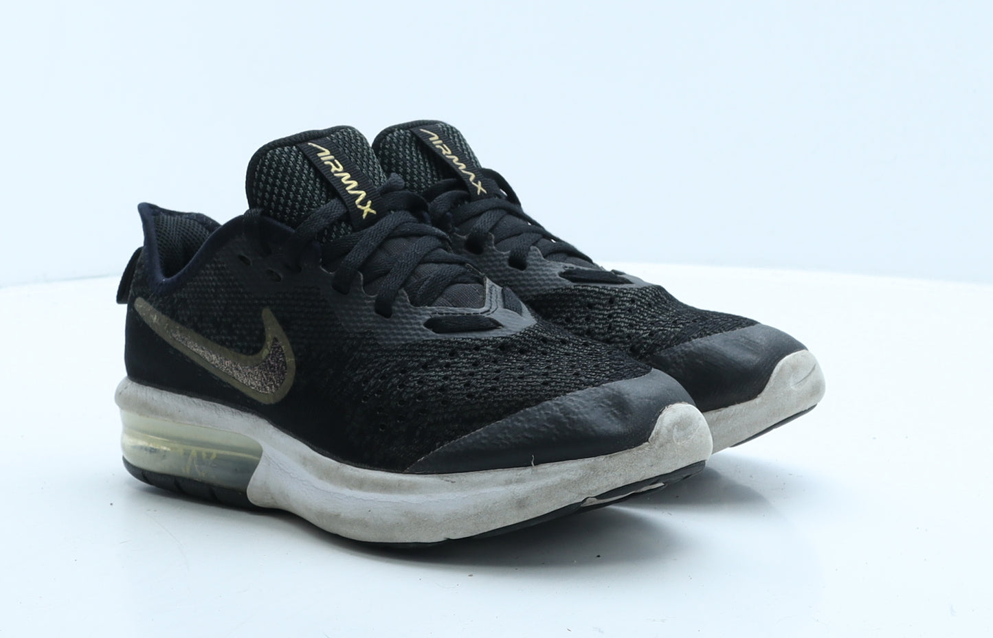 Nike Womens Black Geometric Fabric Trainer UK 3 35.5