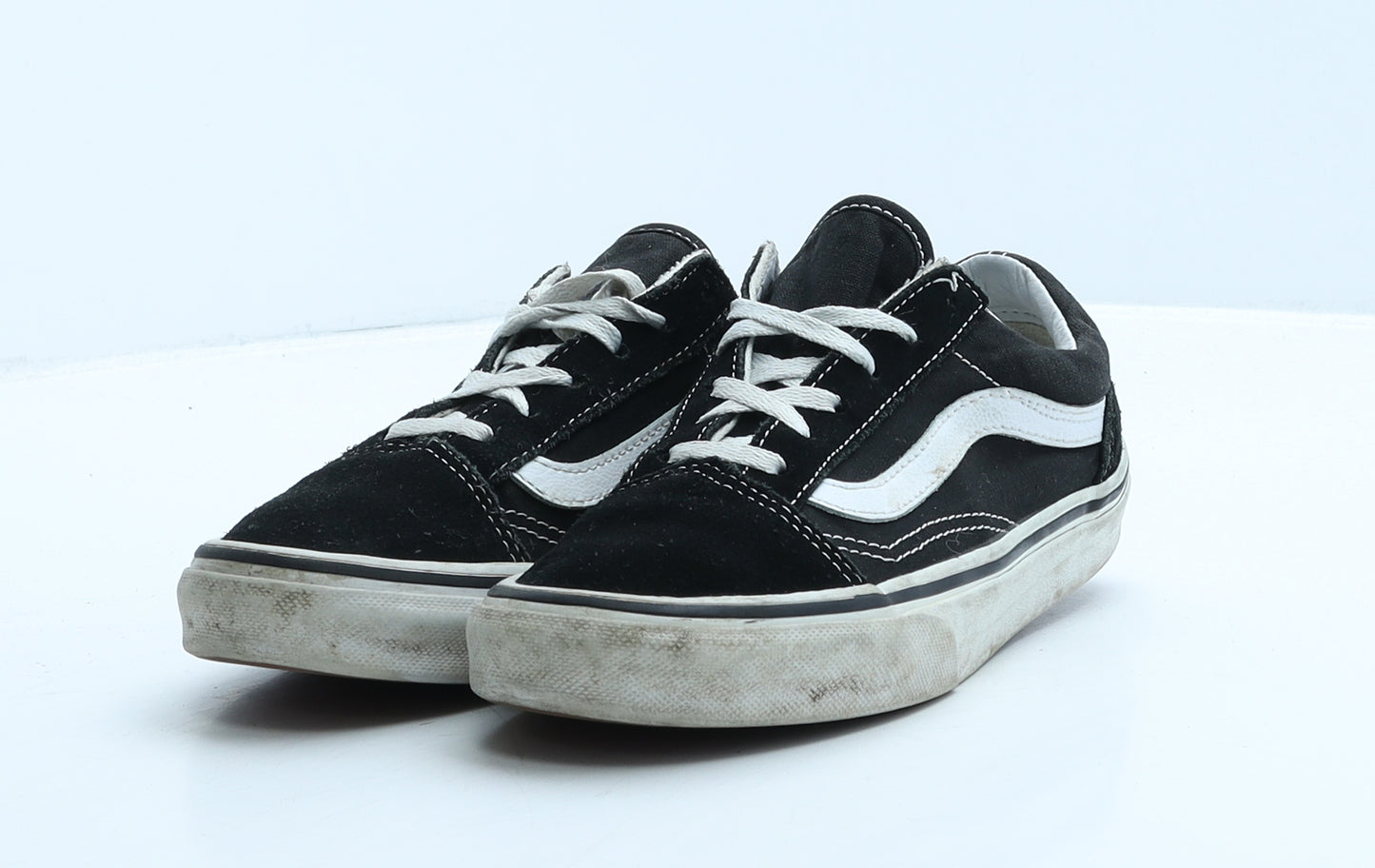 VANS Girls Black Colourblock Suede Trainer UK 2 33