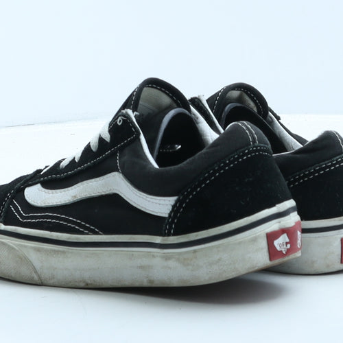 VANS Girls Black Colourblock Suede Trainer UK 2 33