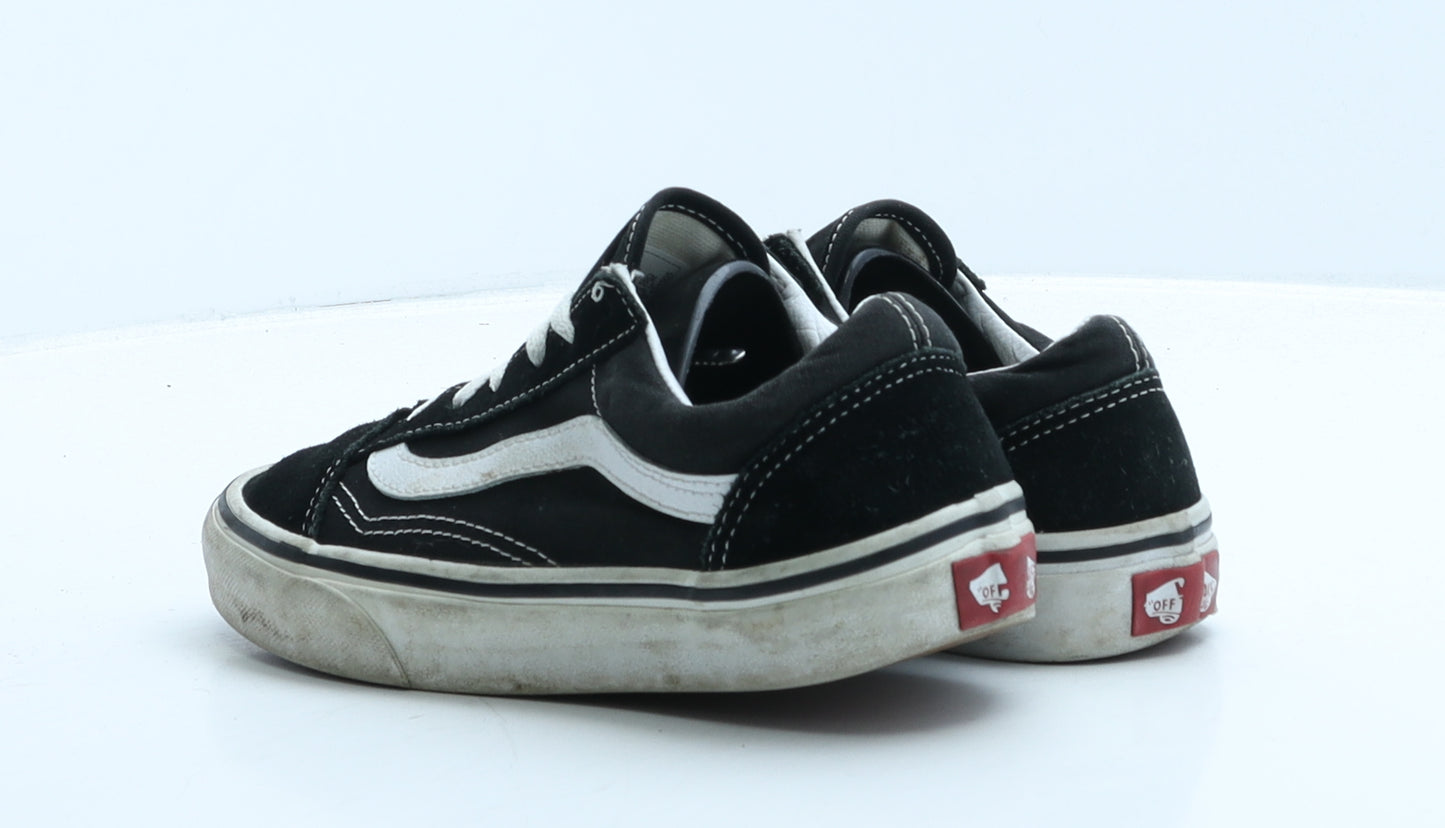 VANS Girls Black Colourblock Suede Trainer UK 2 33