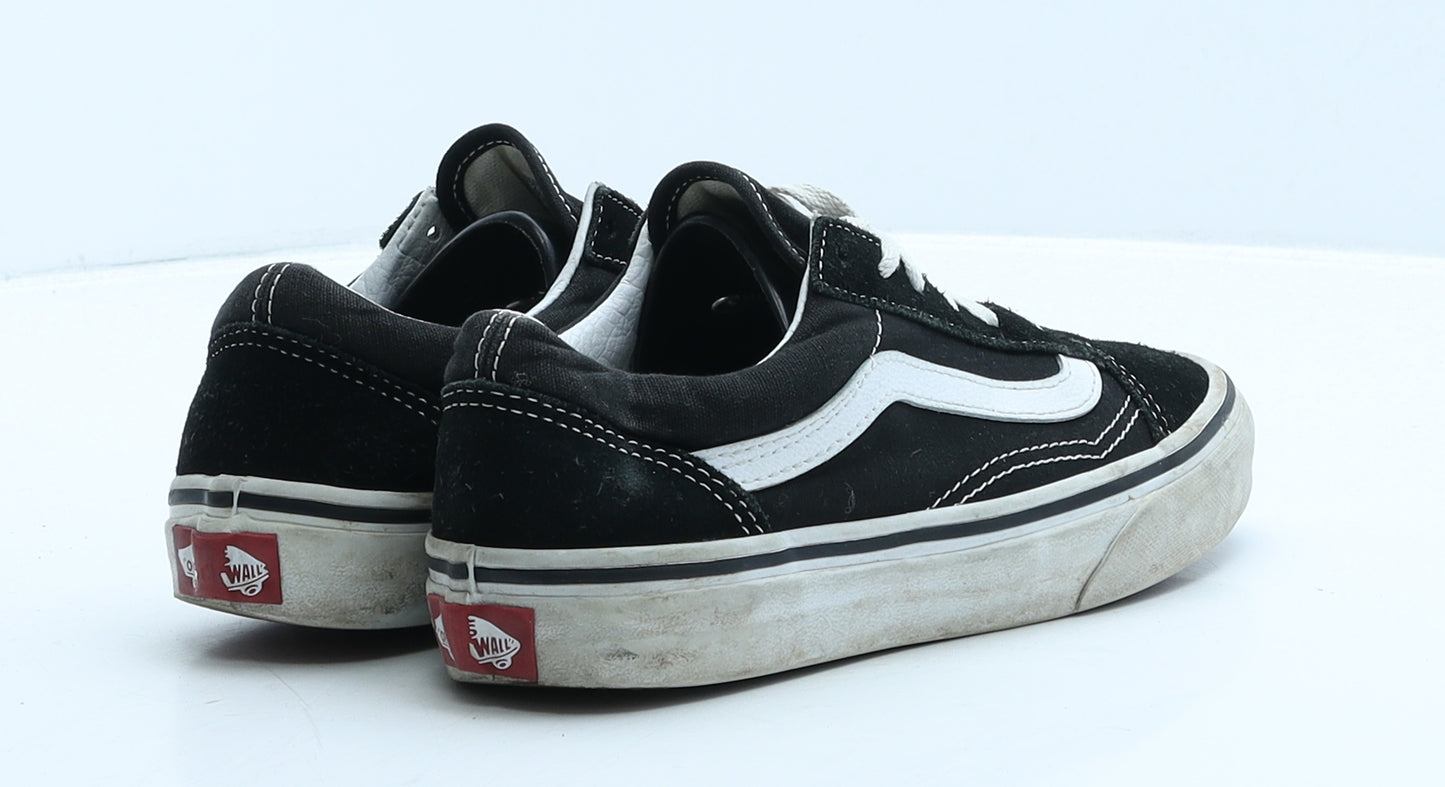 VANS Girls Black Colourblock Suede Trainer UK 2 33