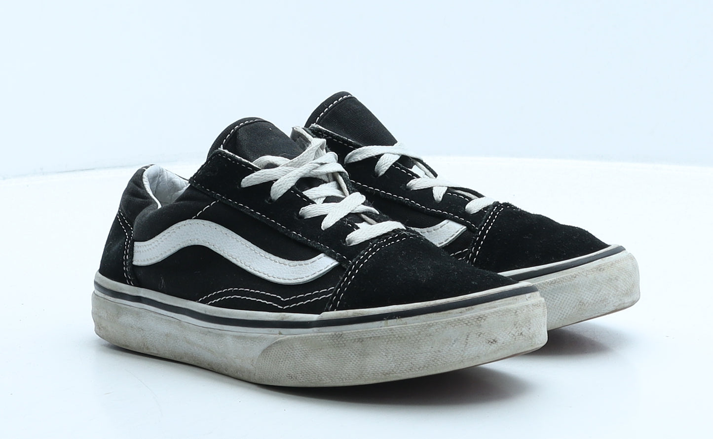 VANS Girls Black Colourblock Suede Trainer UK 2 33