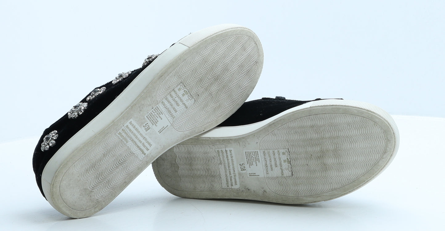 Faith Womens Black Suede Trainer Casual UK 5 38