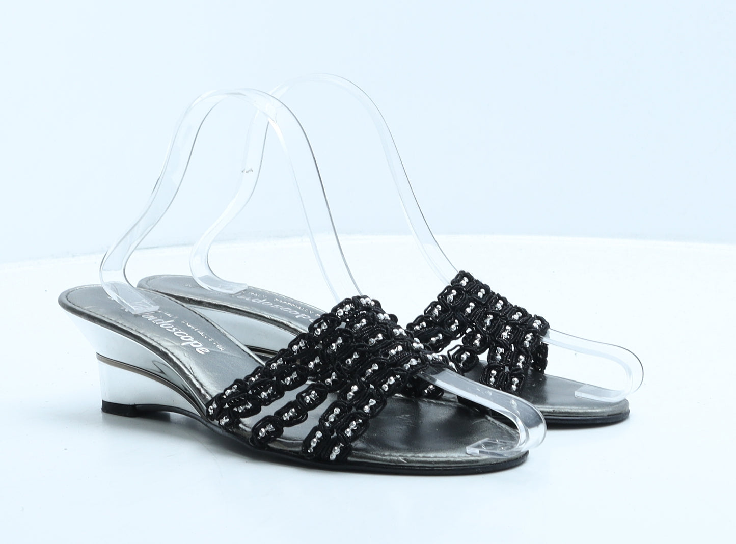 Kaleidoscope Womens Silver Geometric Synthetic Mule Heel UK 5
