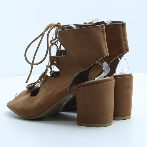 Primark Womens Brown Suede Gladiator Heel UK 7 40
