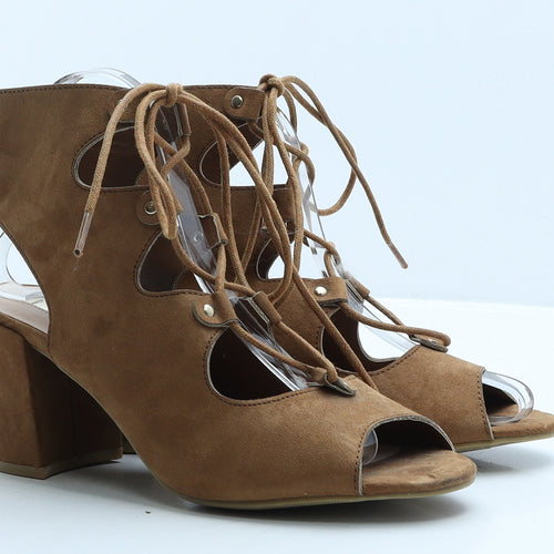 Primark Womens Brown Suede Gladiator Heel UK 7 40