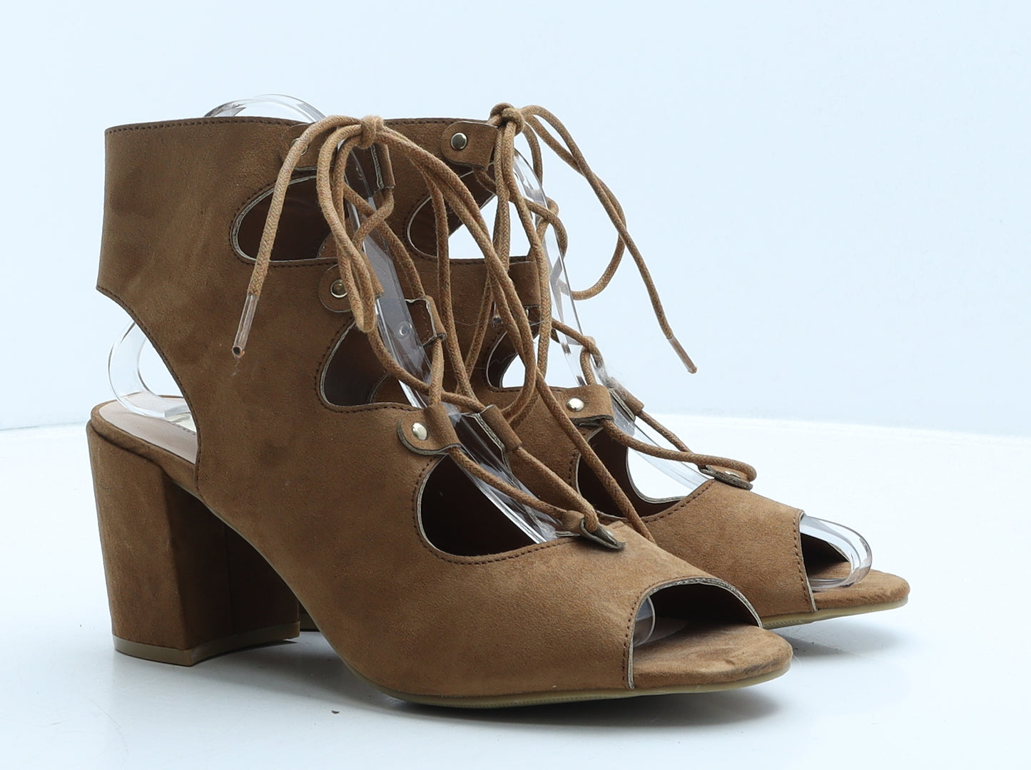 Primark Womens Brown Suede Gladiator Heel UK 7 40