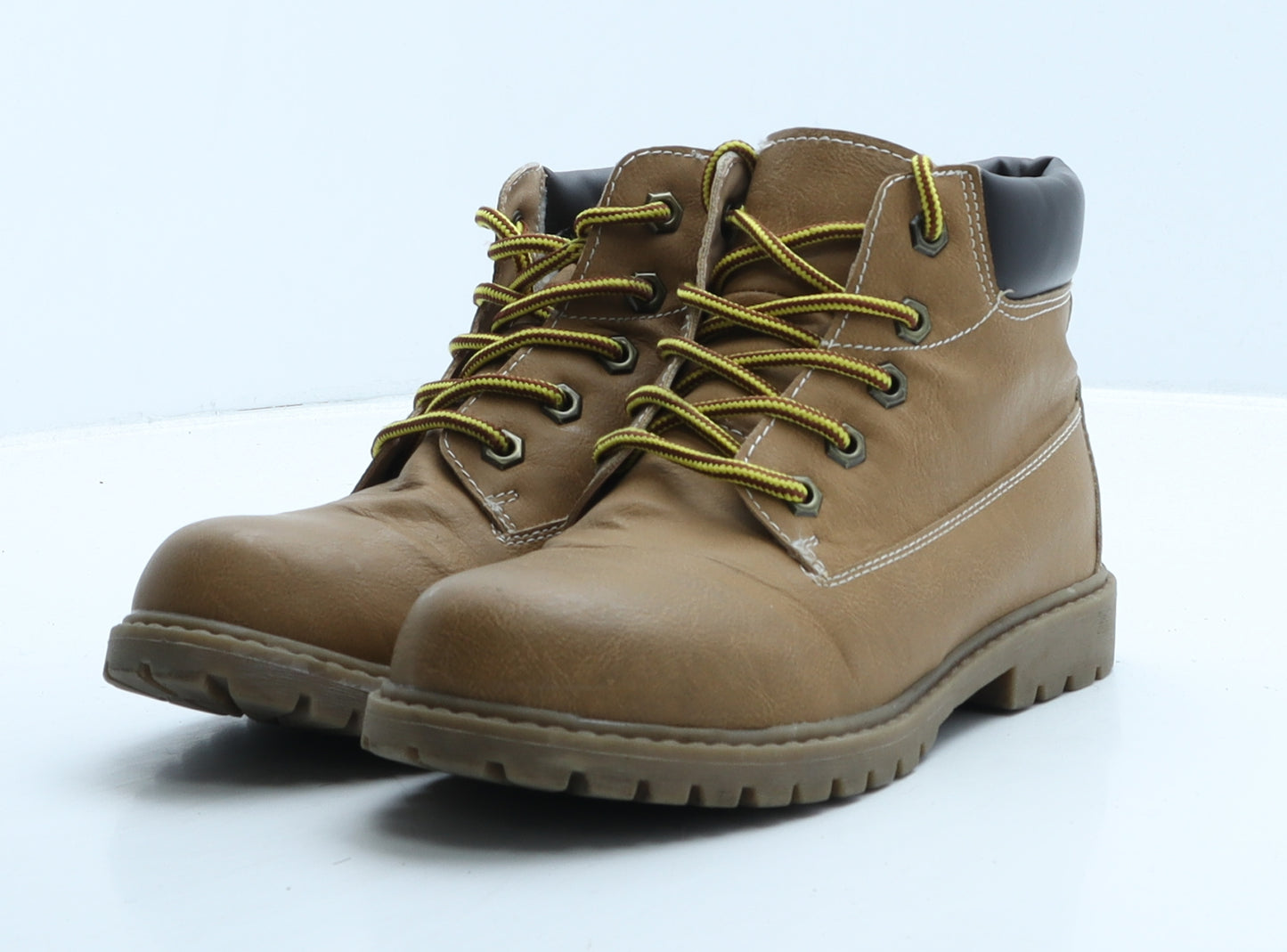 Matalan Boys Brown Leather Combat Boot UK 3 36