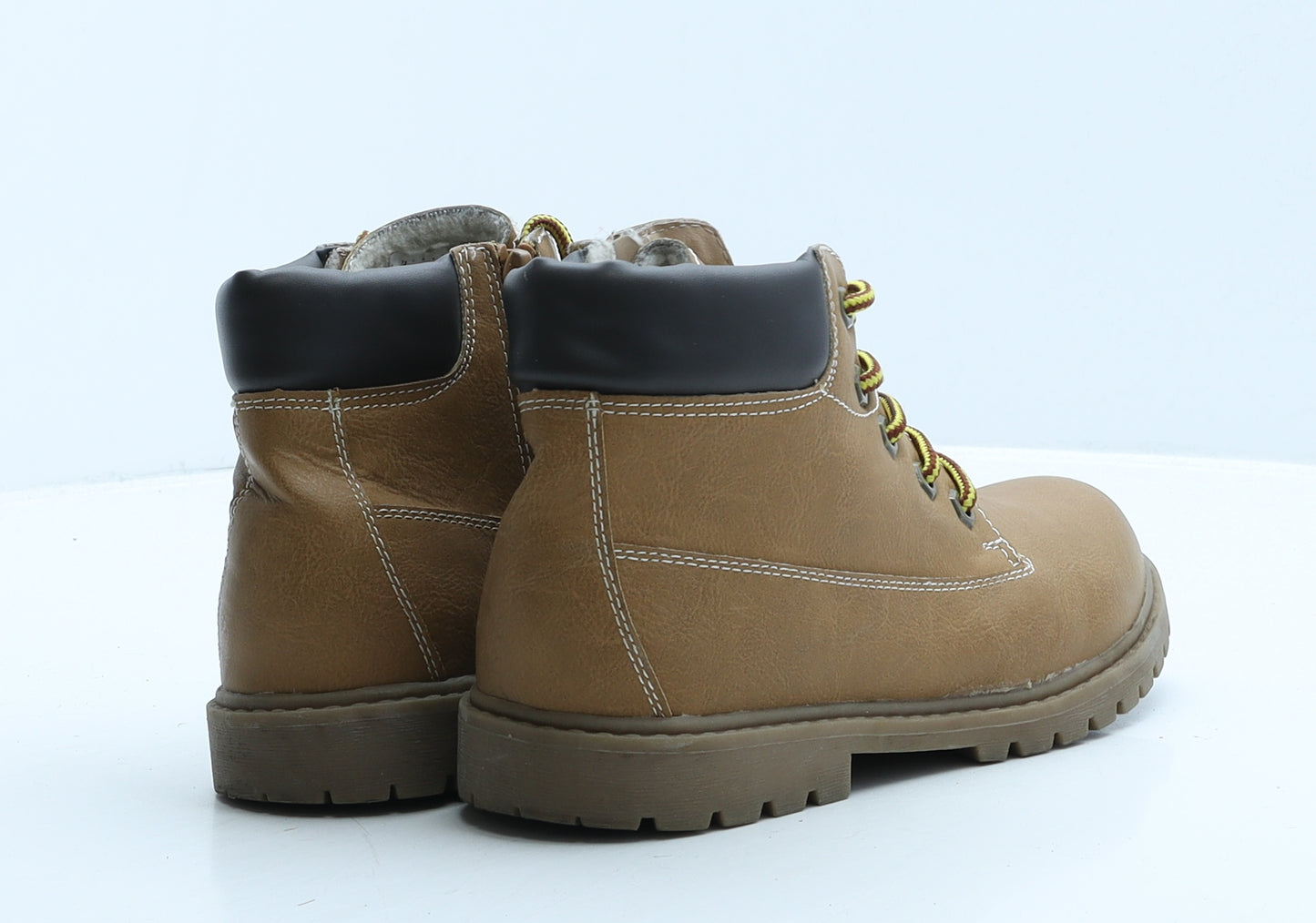 Matalan Boys Brown Leather Combat Boot UK 3 36