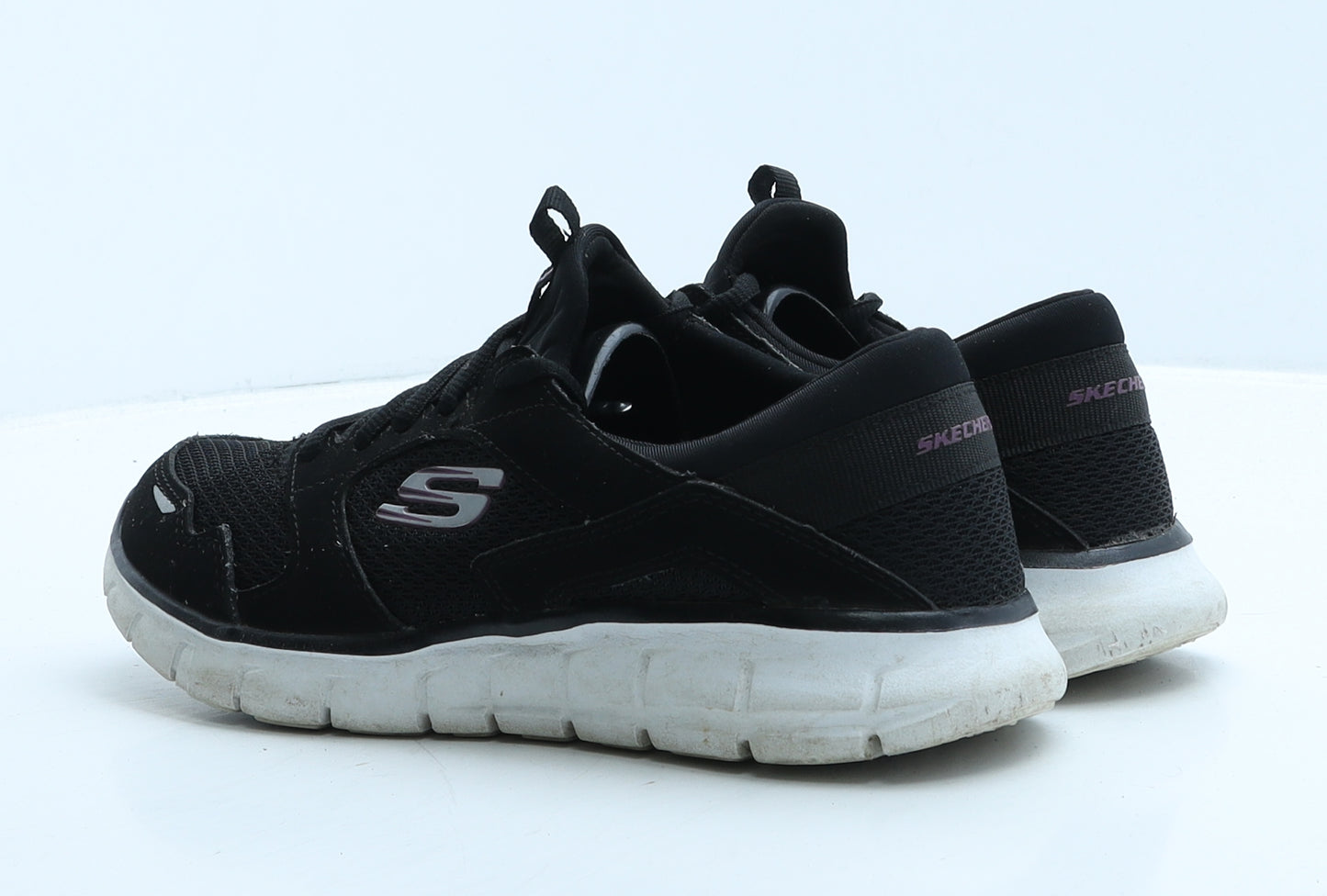 Skechers Womens Black Geometric Fabric Trainer UK 5 38