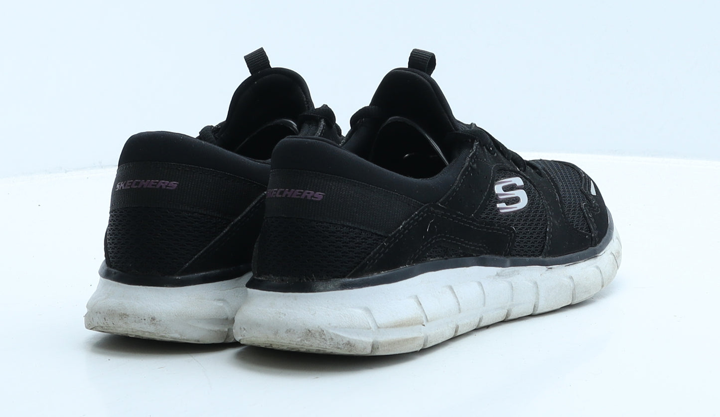 Skechers Womens Black Geometric Fabric Trainer UK 5 38