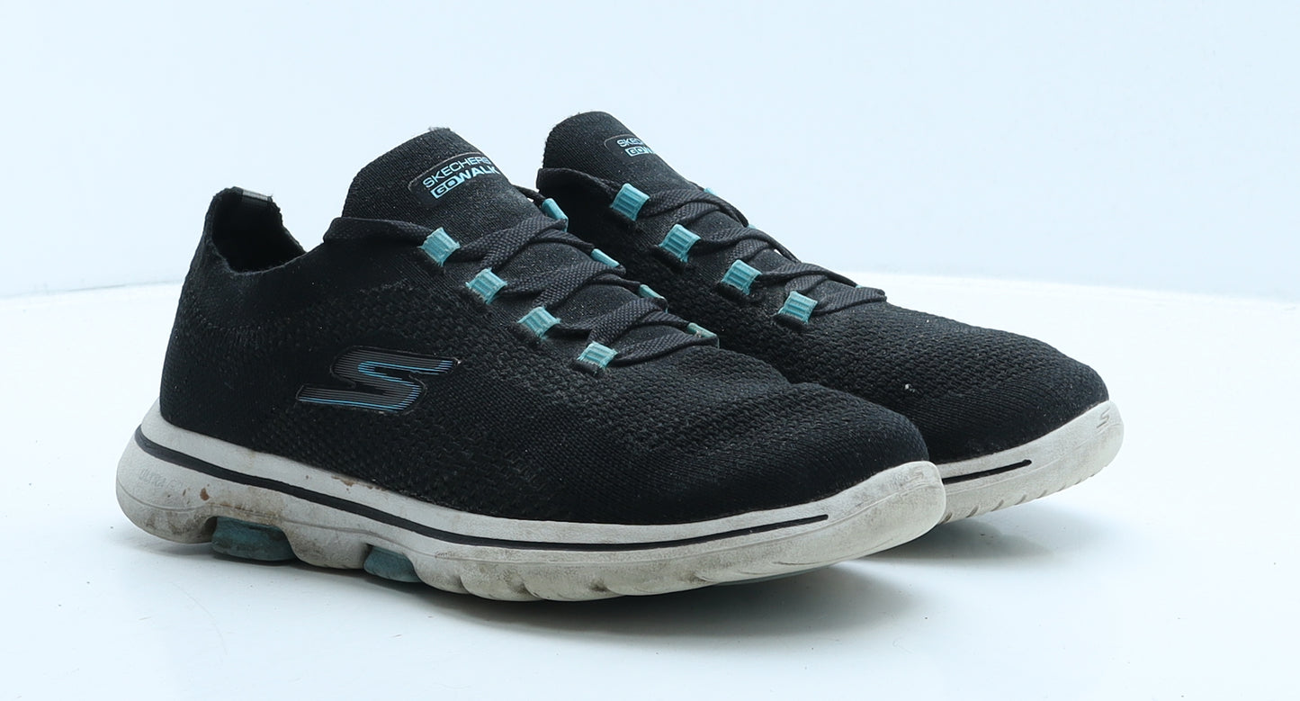 Skechers Womens Black Geometric Fabric Trainer UK 4.5 37.5