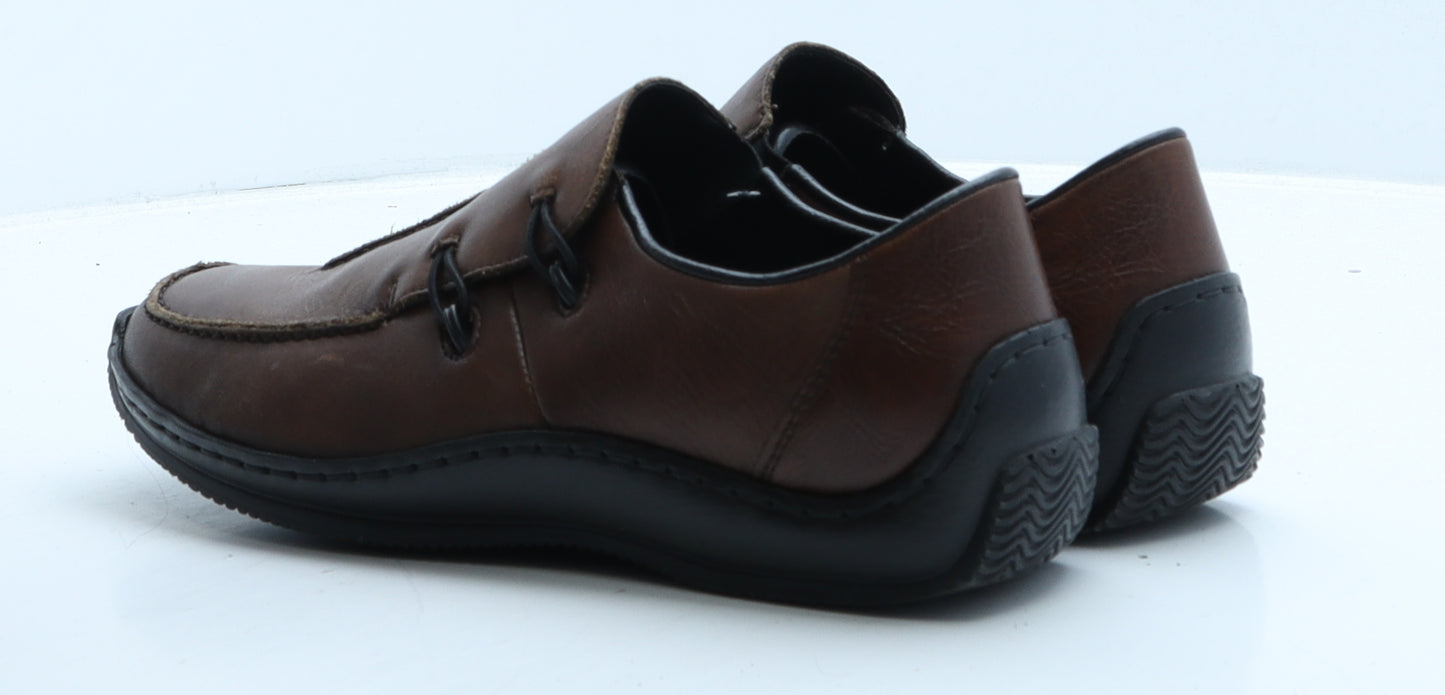 Rieker Womens Brown Leather Loafer Casual UK 7 40