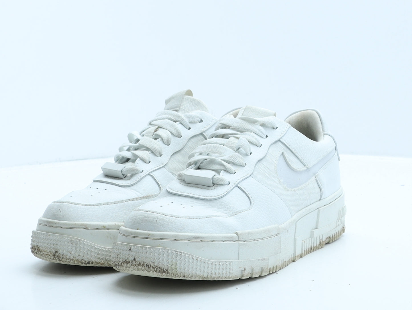 Nike Womens White Leather Trainer UK 4 37.5 - Air Force 1