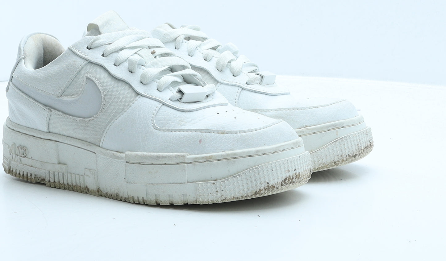 Nike Womens White Leather Trainer UK 4 37.5 - Air Force 1
