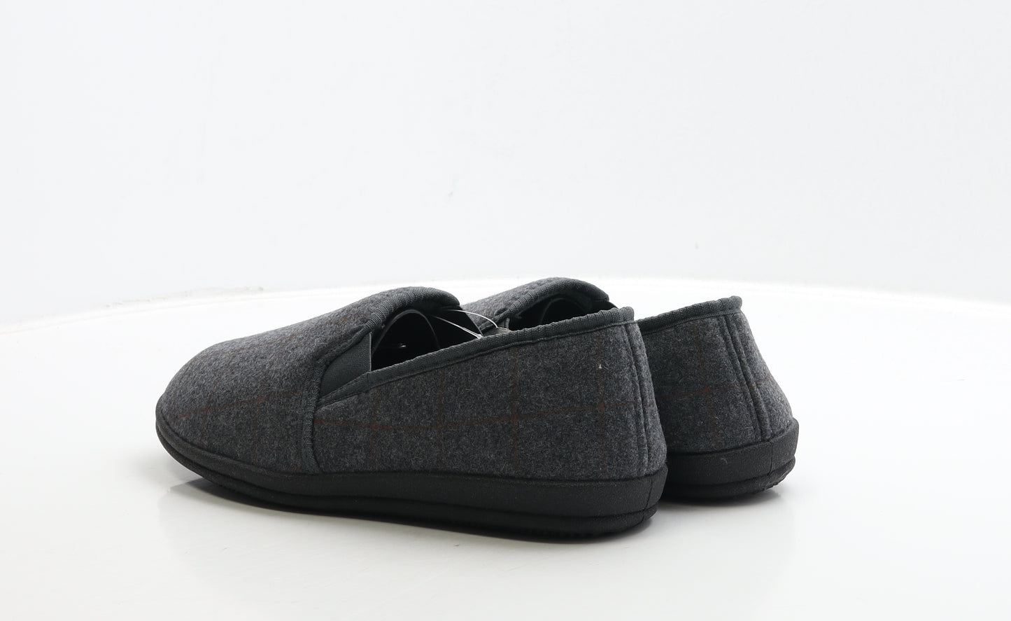 Marks and Spencer Mens Grey Check Polyester Loafer Slipper UK 9 43