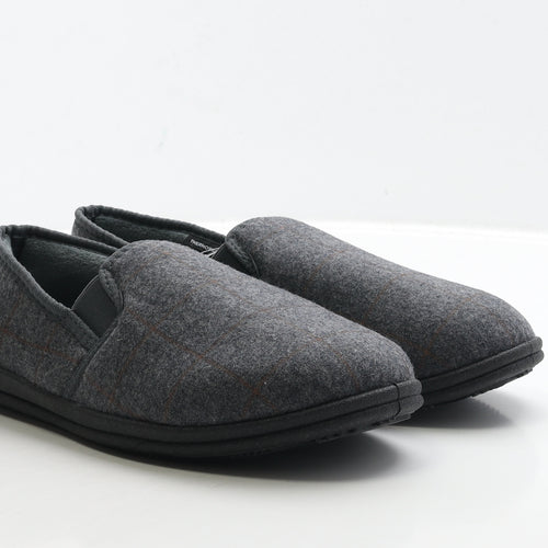 Marks and Spencer Mens Grey Check Polyester Loafer Slipper UK 9 43