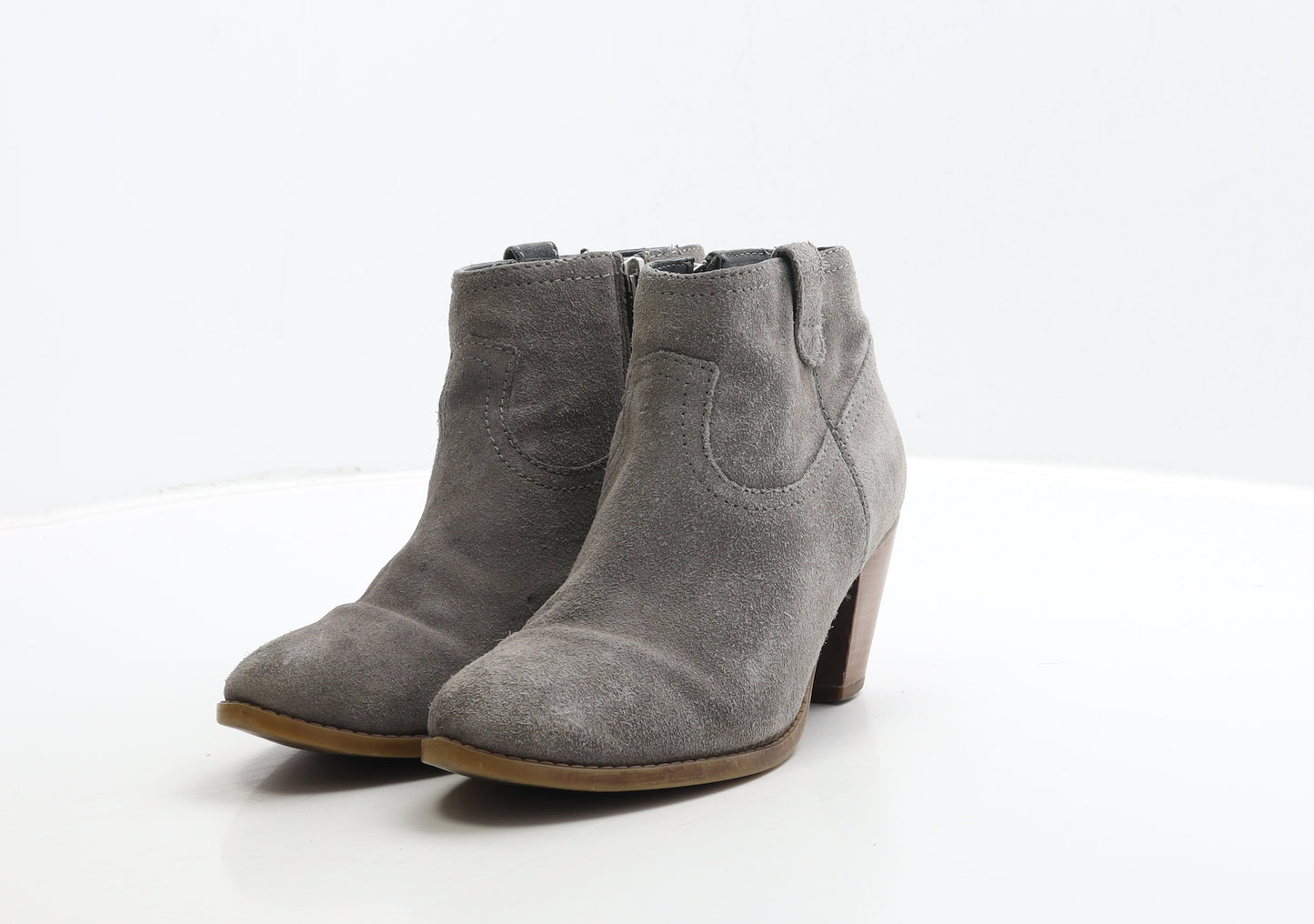 New Look Womens Grey Suede Cowboy Boot UK 5 38