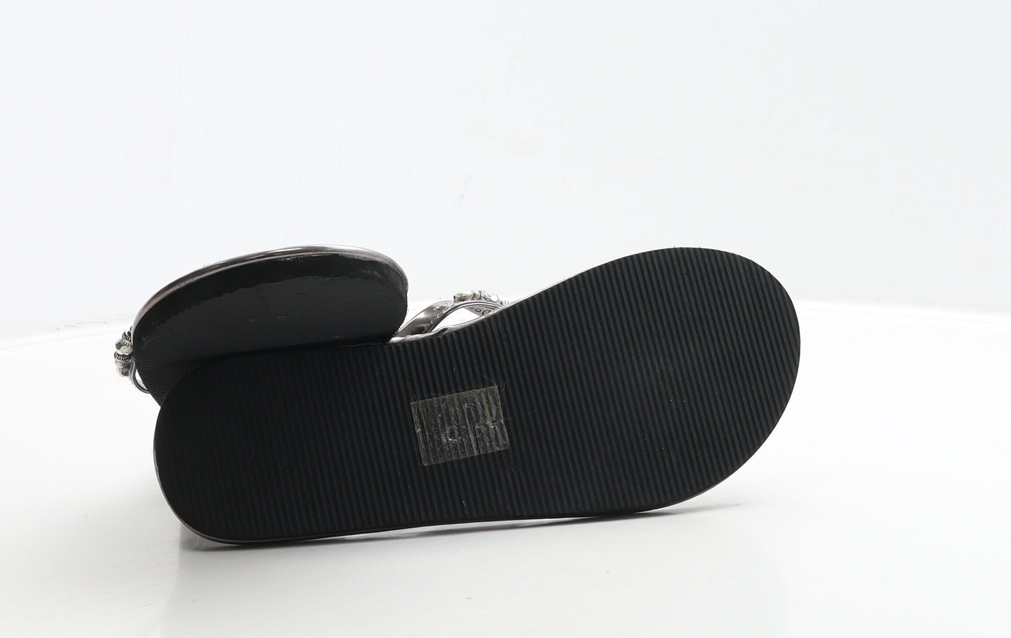 TU Womens Silver Polyester Thong Sandal UK 5