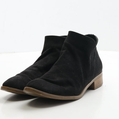 F&F Womens Black Suede Bootie Boot UK 5 38