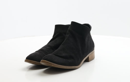 F&F Womens Black Suede Bootie Boot UK 5 38