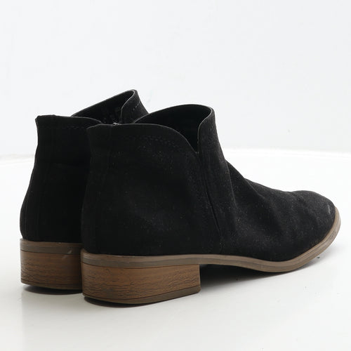 F&F Womens Black Suede Bootie Boot UK 5 38