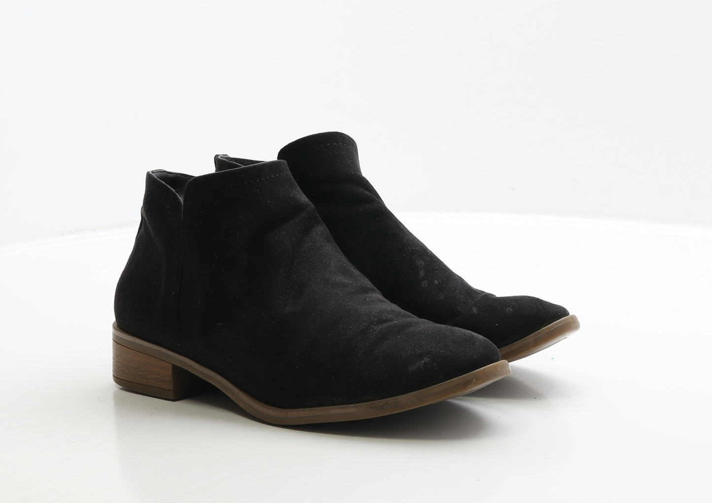 F&F Womens Black Suede Bootie Boot UK 5 38