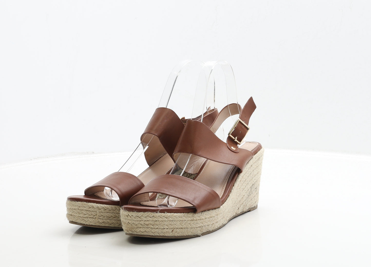 Kurt Geiger Womens Brown Leather Espadrille Heel UK 5 38 - Carvela