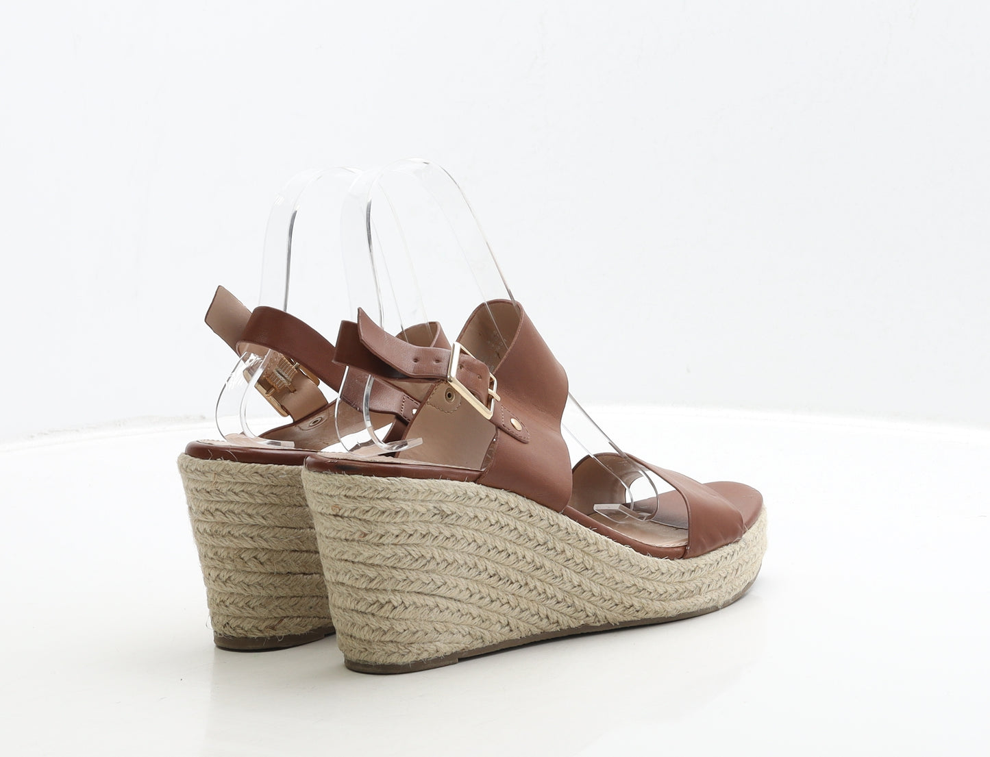 Kurt Geiger Womens Brown Leather Espadrille Heel UK 5 38 - Carvela