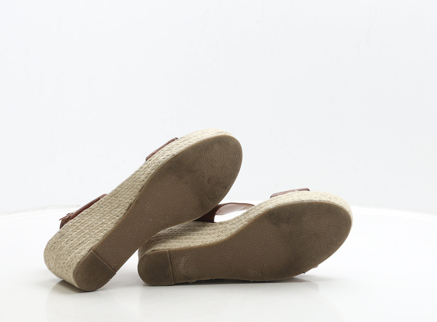 Kurt Geiger Womens Brown Leather Espadrille Heel UK 5 38 - Carvela