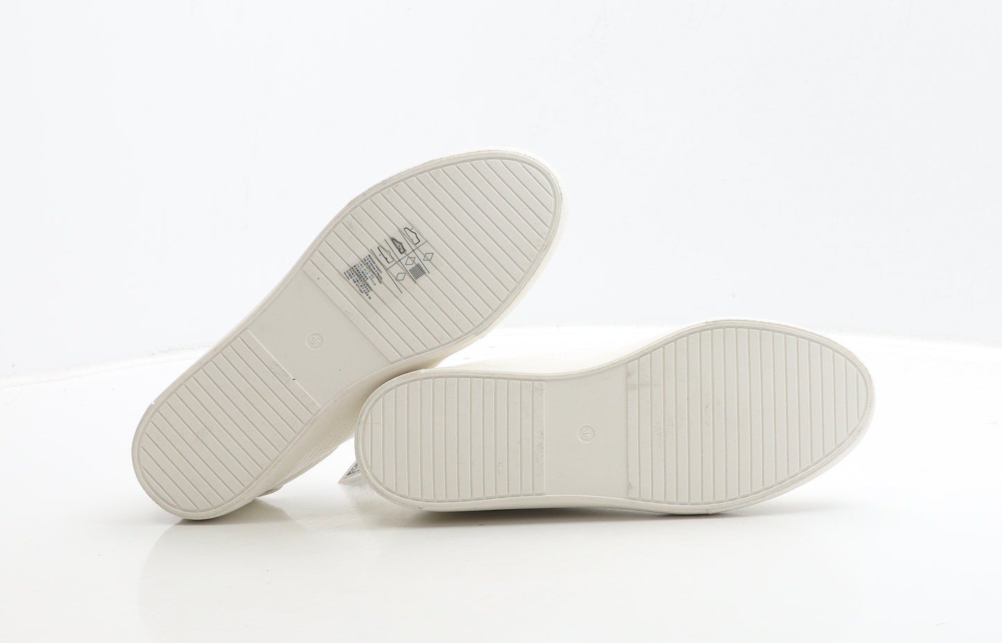 H&M Womens White Polyester Trainer UK 3.5 36