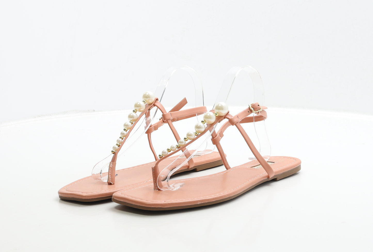 Primark Womens Pink Leather Thong Sandal UK 6 39