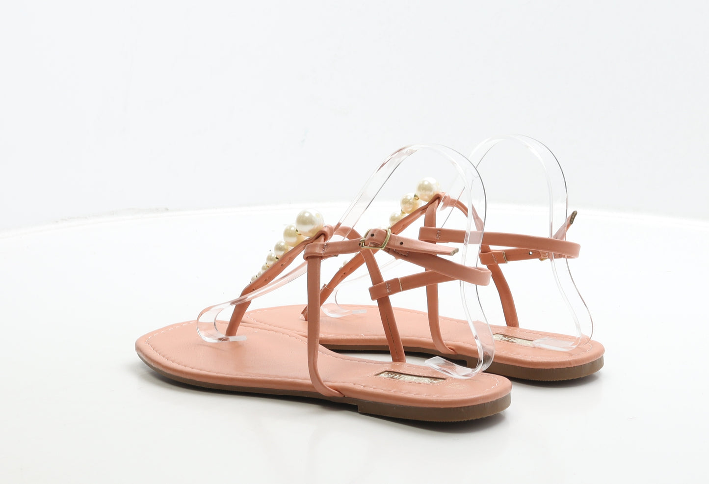 Primark Womens Pink Leather Thong Sandal UK 6 39