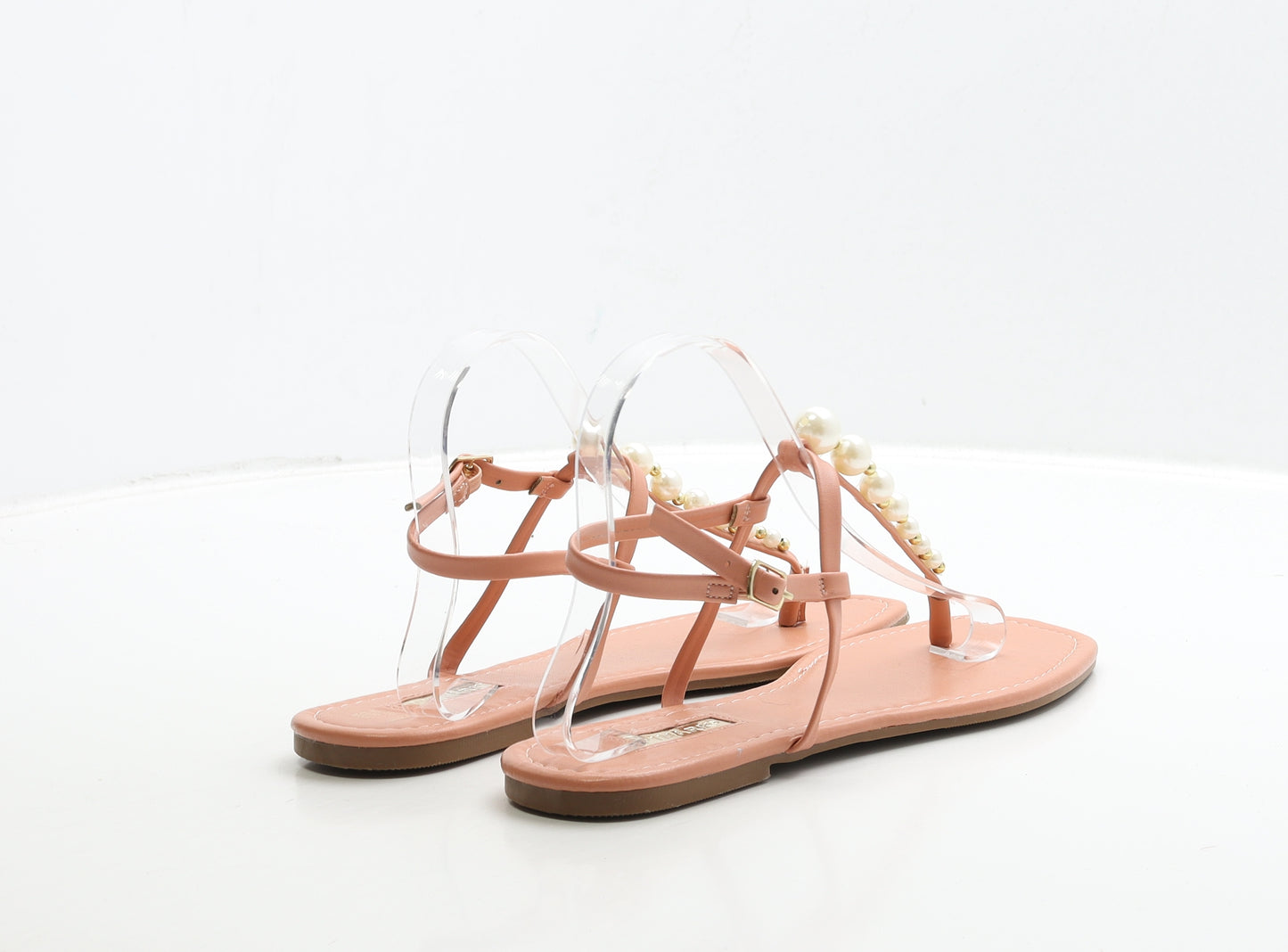 Primark Womens Pink Leather Thong Sandal UK 6 39