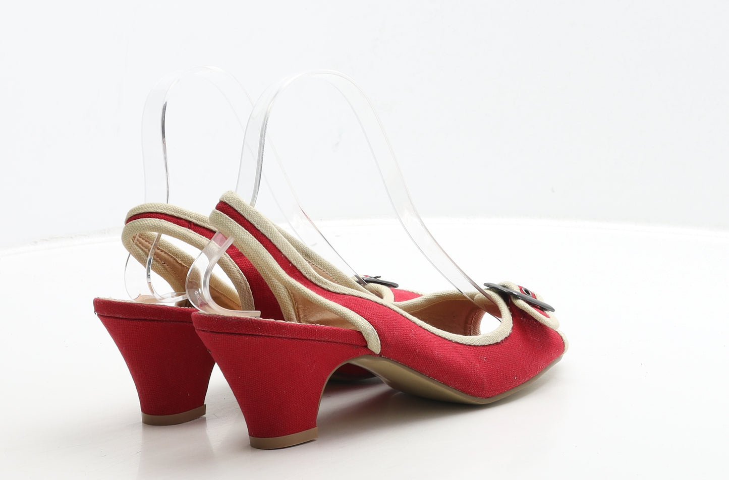 George Womens Red Fabric Slingback Heel UK 6 39