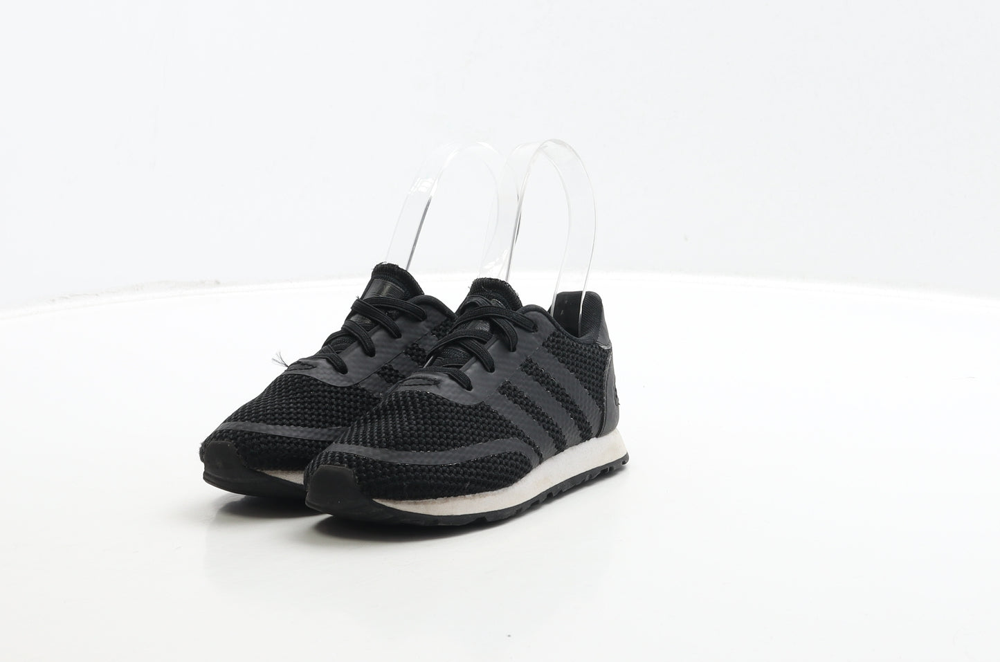 adidas Boys Black Polyester Trainer UK 8 25