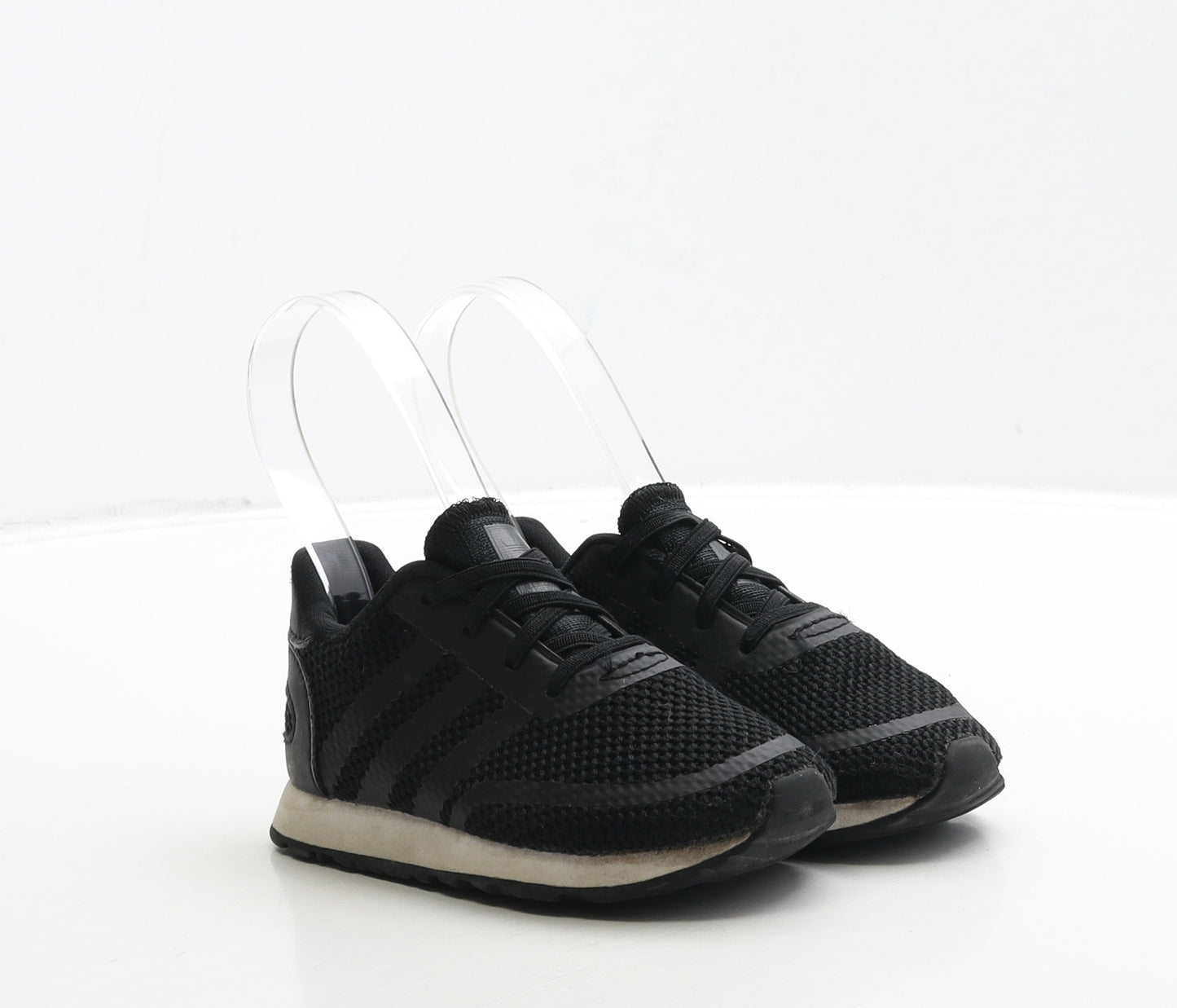 adidas Boys Black Polyester Trainer UK 8 25