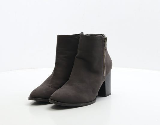 Primark Womens Brown Leather Bootie Boot UK 5 38