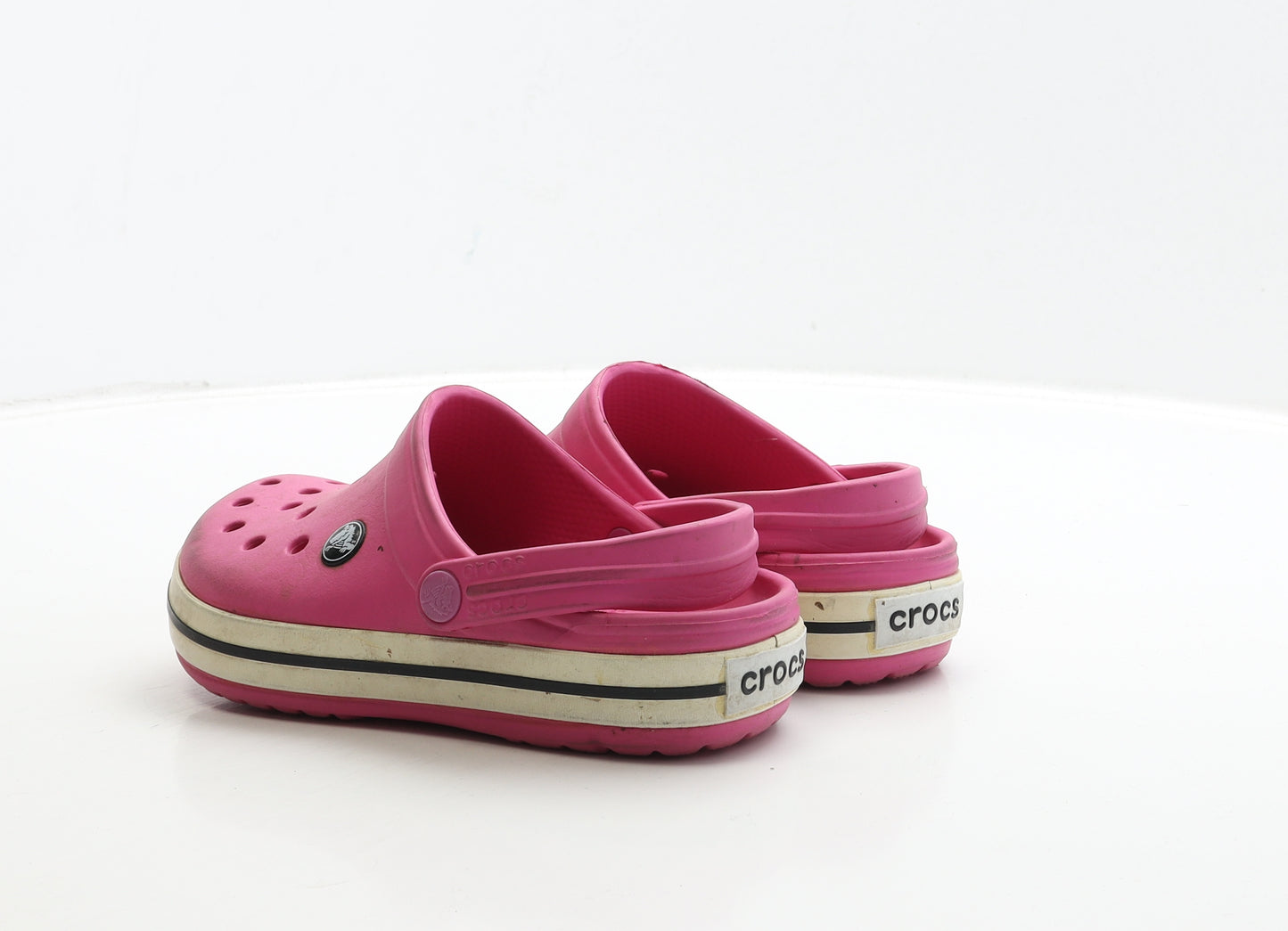 Crocs Girls Pink Rubber Clog Sandal UK 2