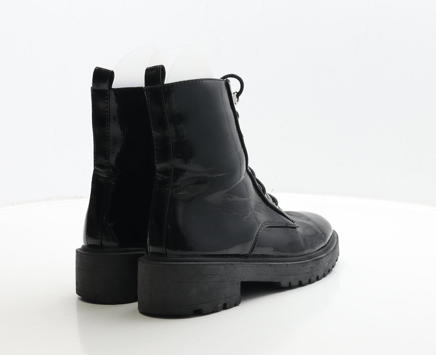 New Look Womens Black PVC Biker Boot UK 7