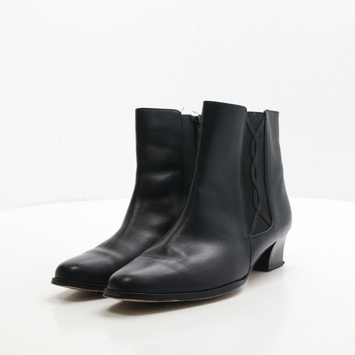 The Shoe Tailor Womens Black Leather Bootie Boot UK 7
