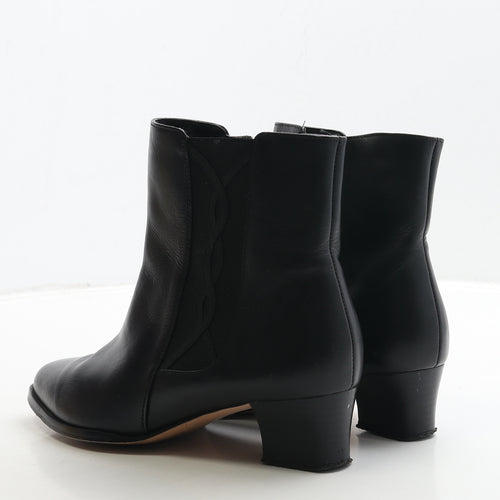 The Shoe Tailor Womens Black Leather Bootie Boot UK 7