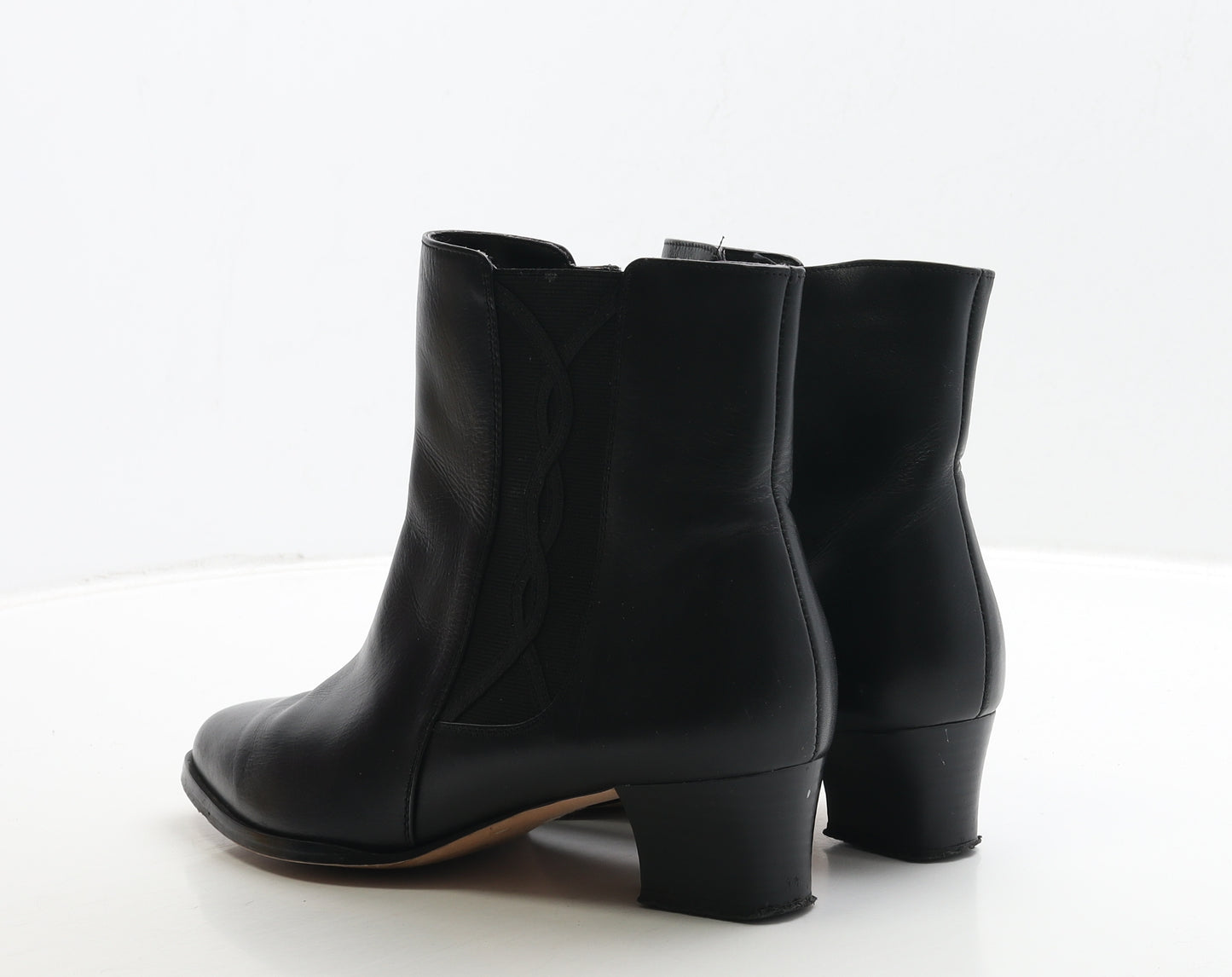 The Shoe Tailor Womens Black Leather Bootie Boot UK 7