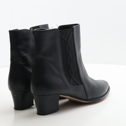 The Shoe Tailor Womens Black Leather Bootie Boot UK 7