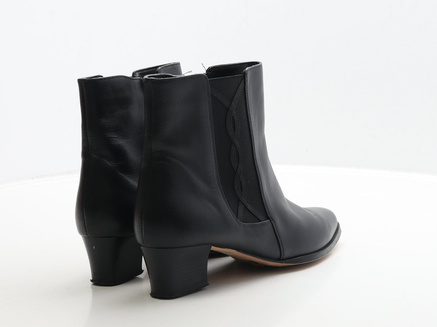 The Shoe Tailor Womens Black Leather Bootie Boot UK 7