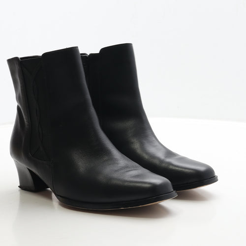 The Shoe Tailor Womens Black Leather Bootie Boot UK 7