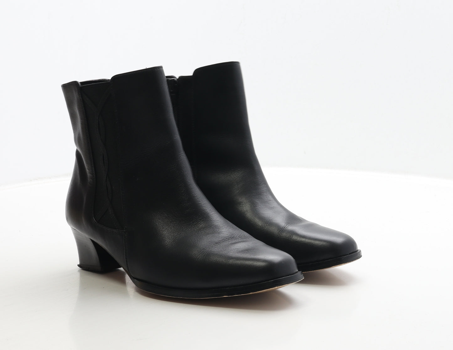 The Shoe Tailor Womens Black Leather Bootie Boot UK 7