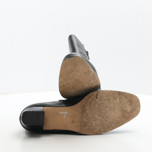 The Shoe Tailor Womens Black Leather Bootie Boot UK 7