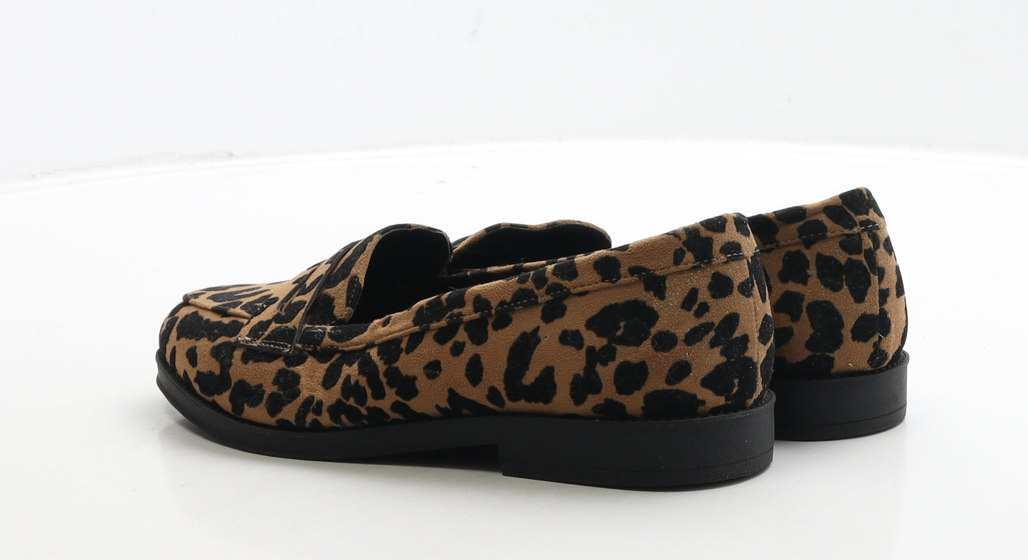 Peacocks Womens Brown Geometric Suede Loafer Casual UK 5 38